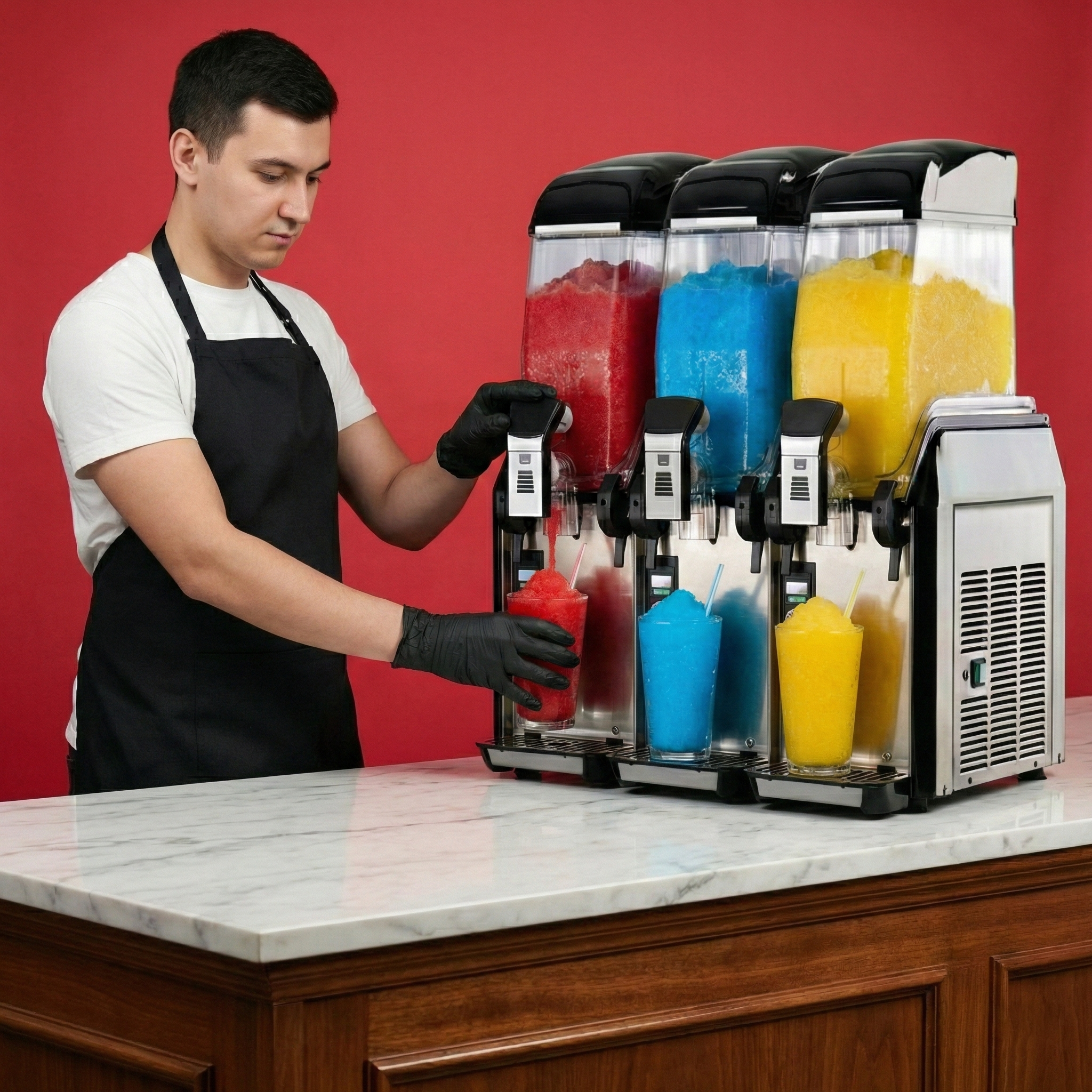 Machine à granités en service